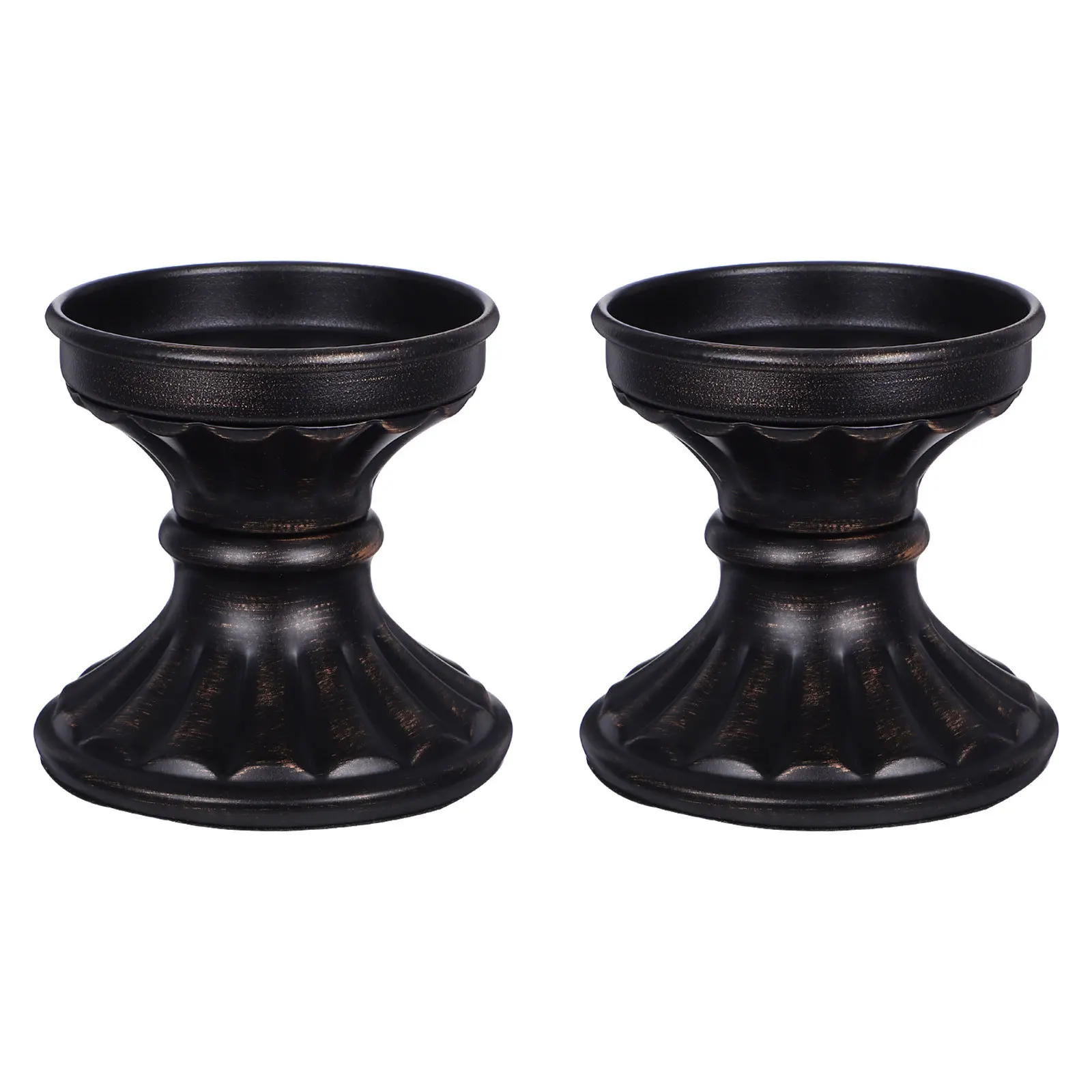

European Style Vintage Candlestick For Pillar Candles Rustic Metal Table Centerpiece Stand Decorative Home Dining Room Taper