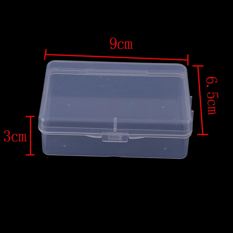 Boîte de rangement en plastique transparent 9cm x 6.5cm x 3cm, carré clair, polyvalent pour le maquillage à domicile, accessoires de bijoux