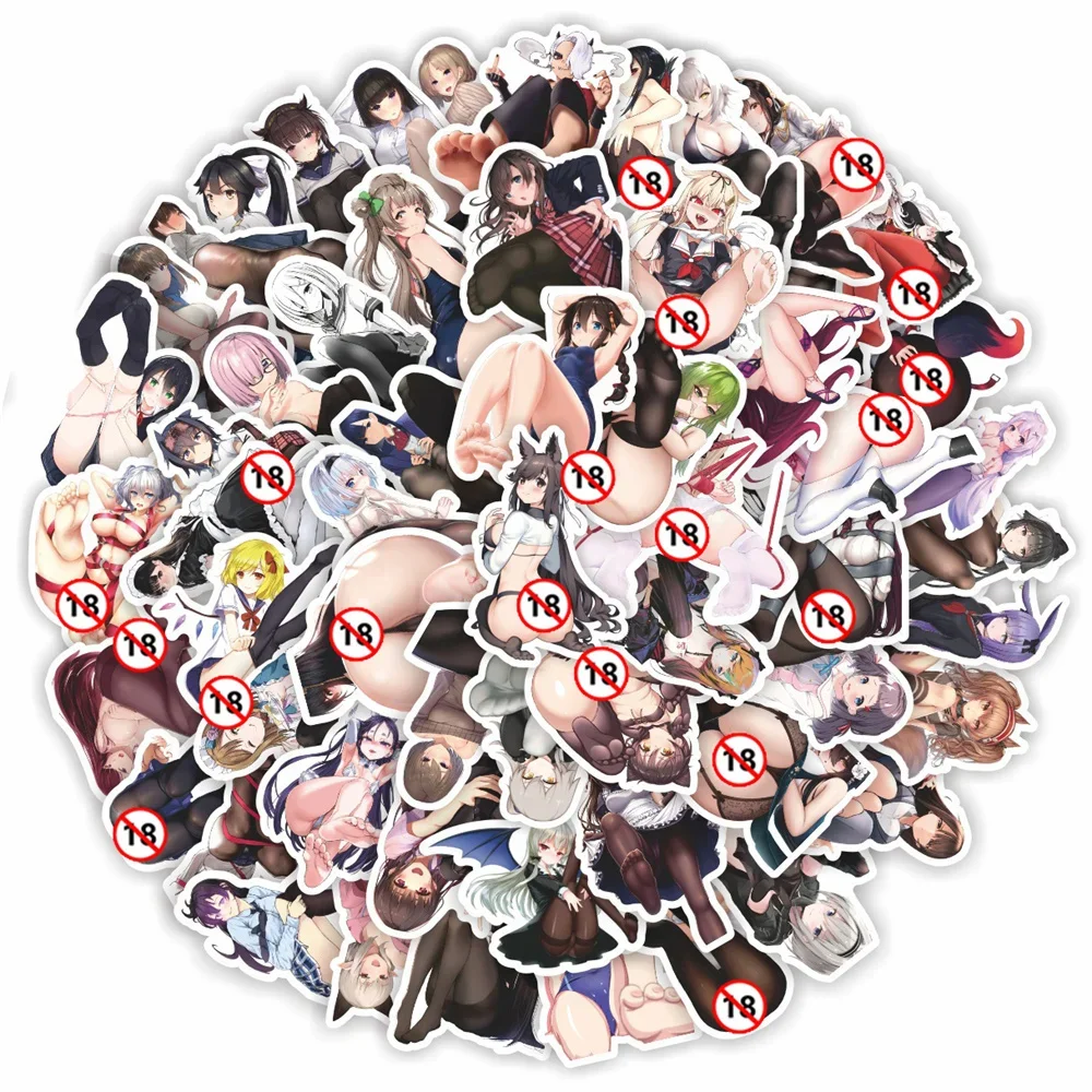 100PCS Hentai Waifu สติกเกอร์สาวเซ็กซี่สาวอะนิเมะสติกเกอร์สําหรับผู้ใหญ่กันน้ําสําหรับขวดน้ําแล็ปท็อปสเก็ตบอร์ด