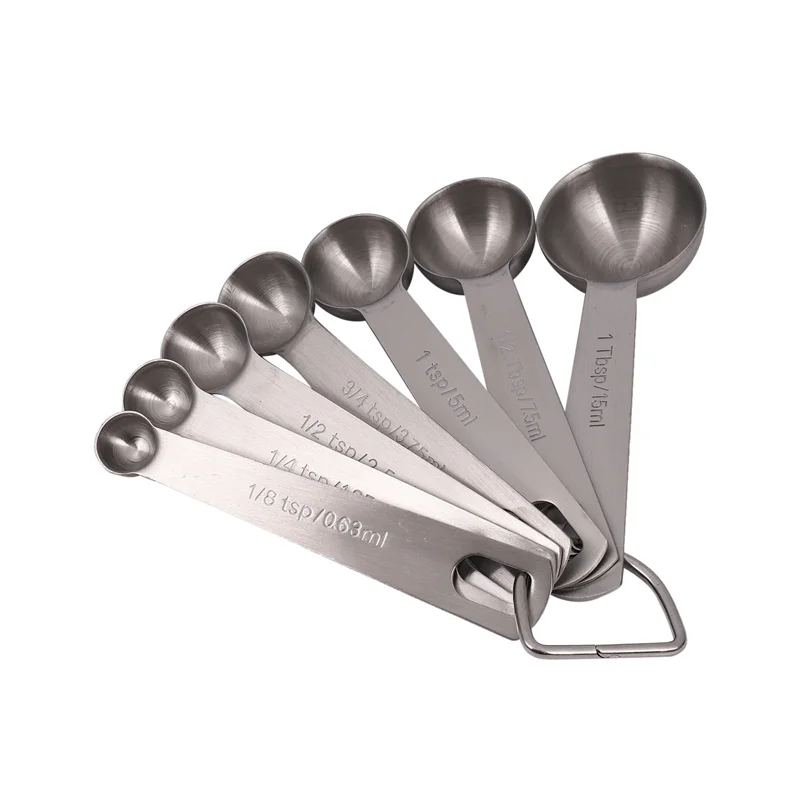Set di 28 cucchiai dosatori impilabili in acciaio inossidabile AA49 per ingredienti secchi e liquidi contrassegnati incisi