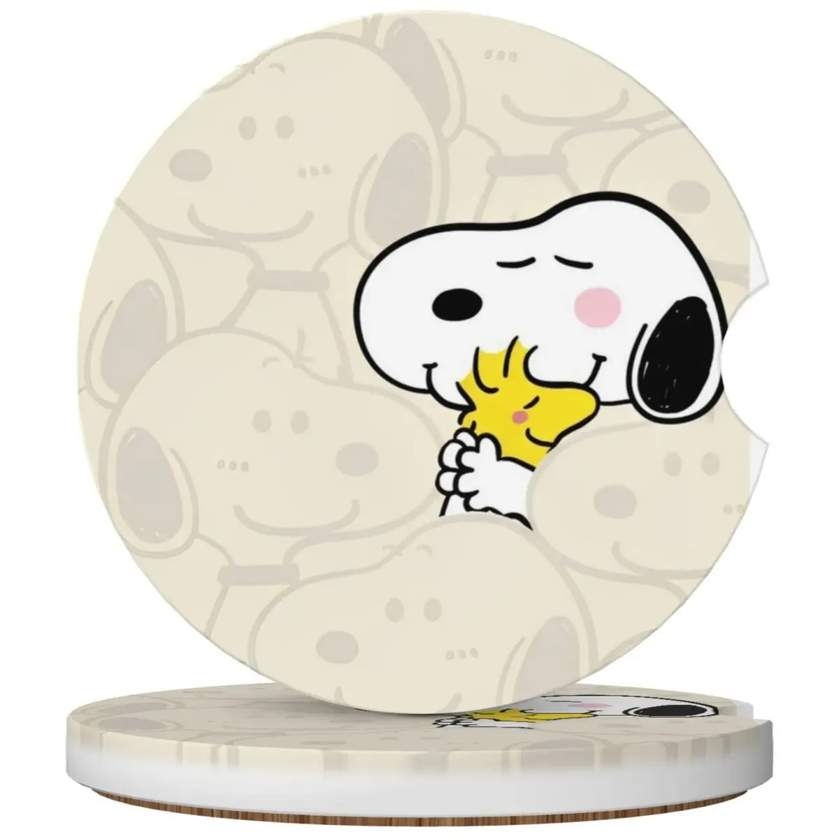

Snoopy Cartoon Peanuts Comic Car Cup Coaster 2PCS Universal Cup Holders Embedded in Ornaments Coaster Car Interior Accessories