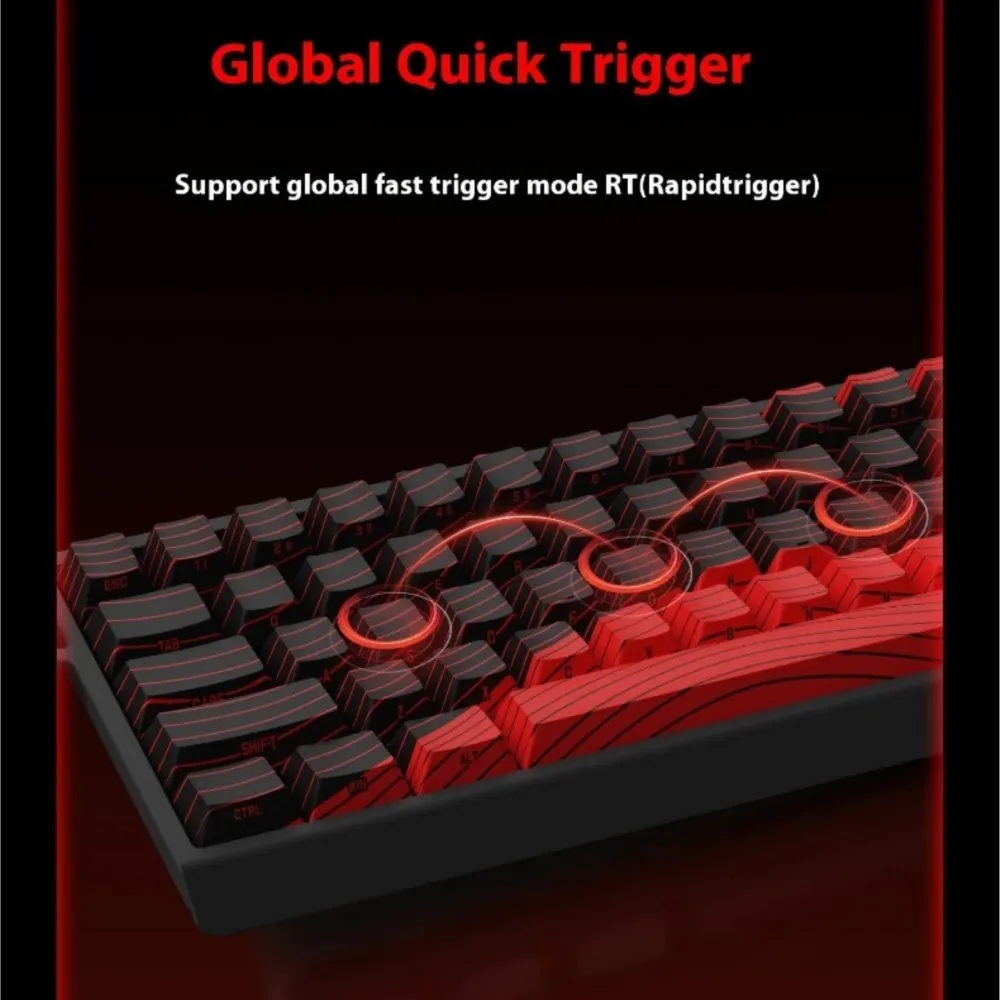 MADLIONS MAD 68 Pro Gaming Magnetic Switch Keyboard Wired Key Web Drive Custom 8K 61/68 Return RT Adjustable Keystroke Hot Swap
