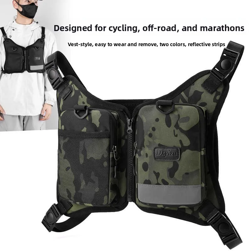 

Tactical Vest Bag Men's Personali Bapa Casual Nylon Fabric Chest Bag for Outdoor Sports Traveling And Cam