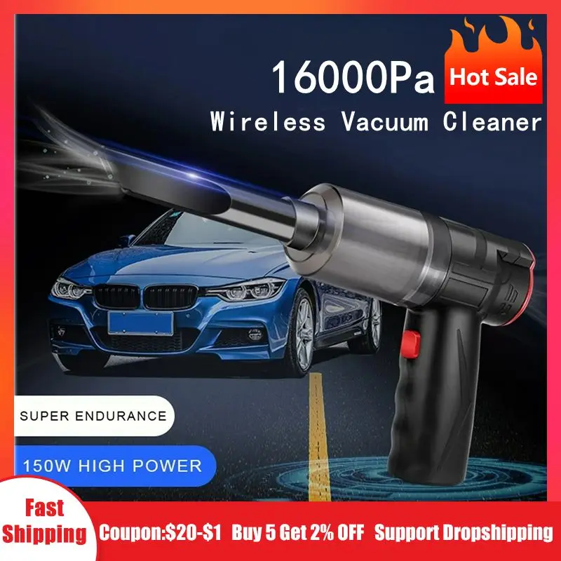 

16000Pa Portable Car Vacuum Cleaner Wireless Handheld Vacuum Cleaner For Car Home Strong Suction Vacuum Cleaner&Air Blower 2in1