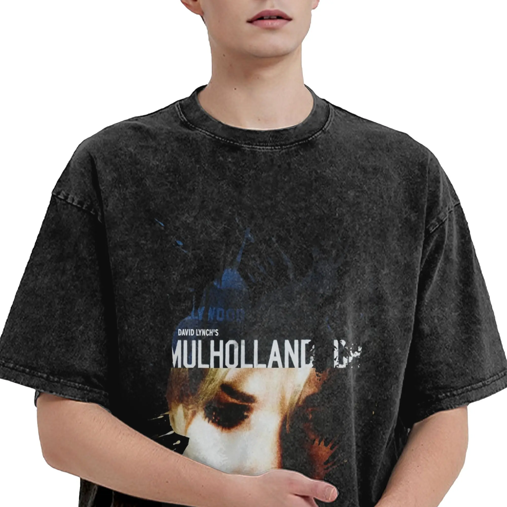 Mulholland Drive Washed T Shirts Streetwear Hip Hop Novelty T-Shirt  Tee Shirt for Men Women 100% Cotton Streetwear