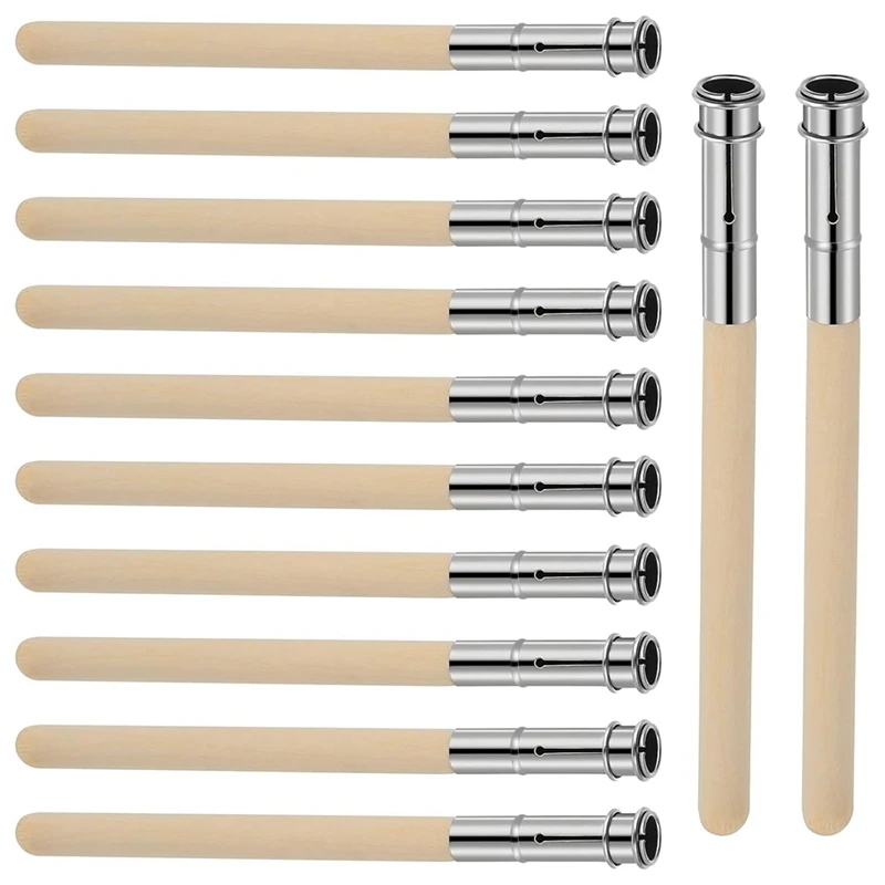 12 PCS Wooden Pencil Pencil Extenders For Artists With Adjustable Metal Handle Lengthener Pencil Pull Charcoal Holder Durable