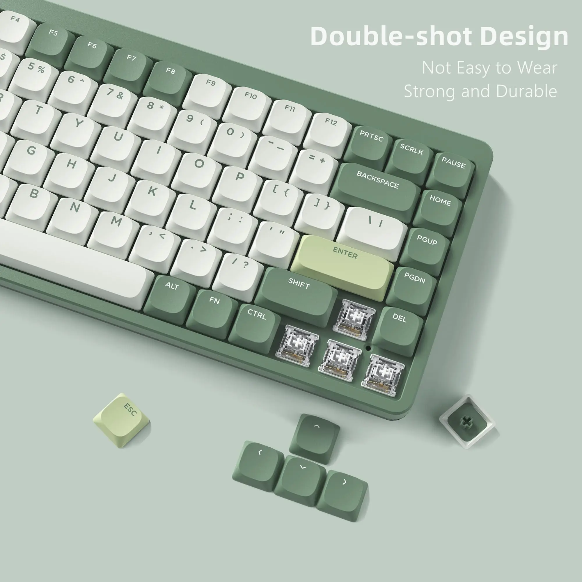 Imagem -05 - Teclas Pbt de Baixo Perfil 143 Teclas Lírio Verde Teclado Personalizado para 60 65 75 80 100 Teclado Mecânico para Jogos mx Switch