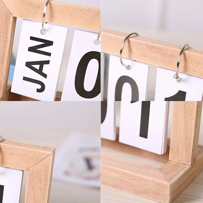 Minimalist Style Living Room Office Decoration Wooden Calendar Ornament Modern Desk Accessories Simple Home Decor Crafts Gift