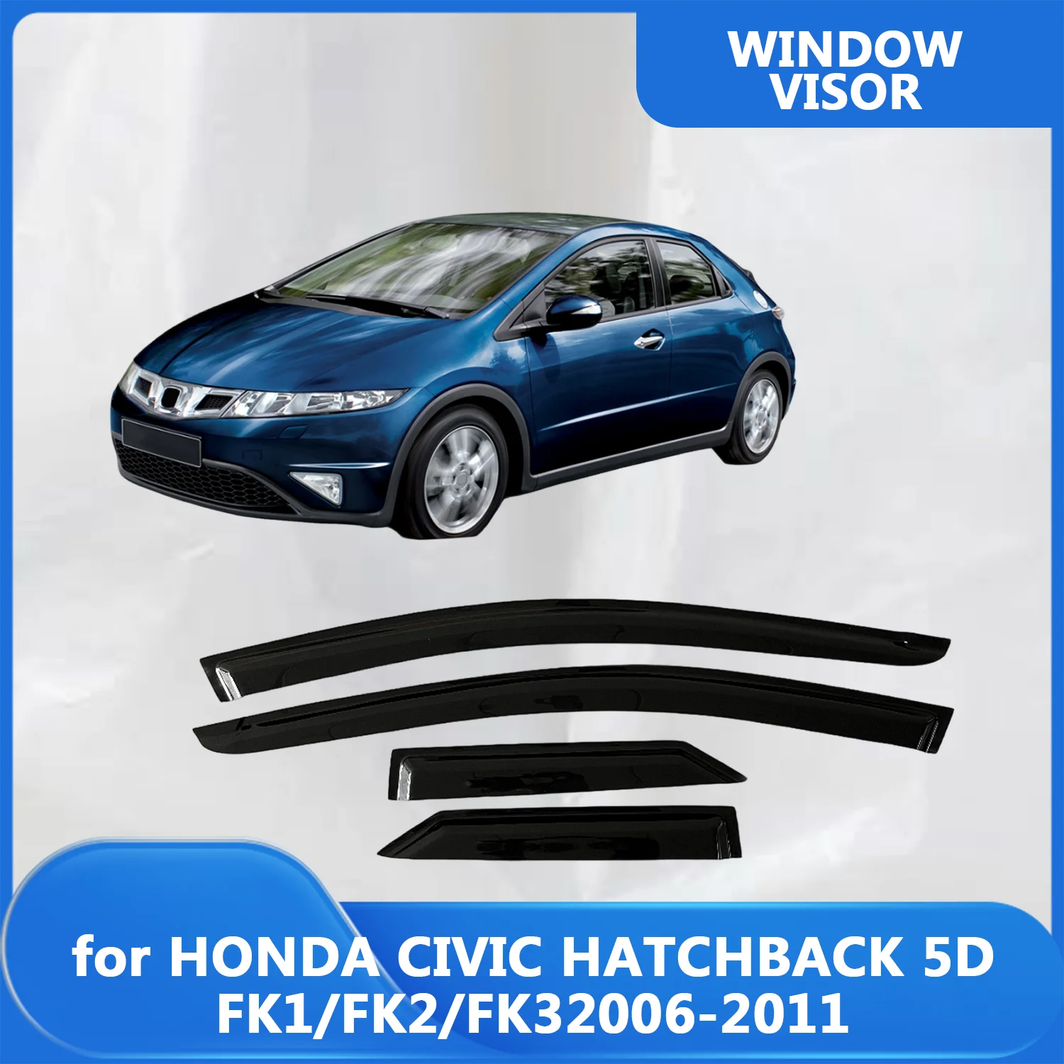 

Оконный козырек для HONDA CIVIC HATCHBACK FK 2006 2007 2008 2009 2010 2011, 5-дверный козырек, защита от ветра и солнца, дождя, боковое окно