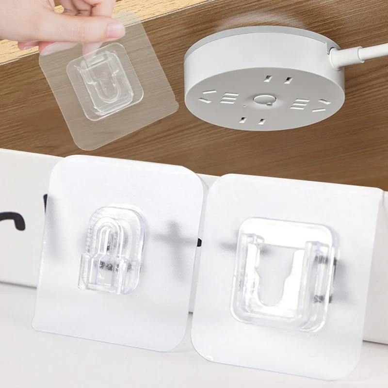 

20/10/5/1 Pairs Double-Sided Adhesive Wall Hooks Hanger Strong Hooks Suction Cup Sucker Wall Storage Holder For Kitchen Bathroom