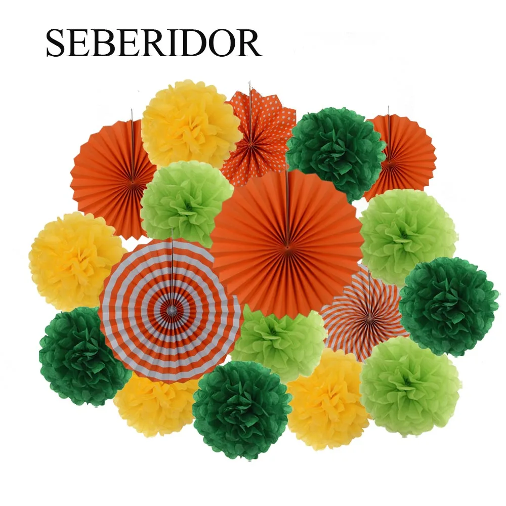 DIY-Set mit gemischten Faltfächerchen aus Papier und Pompons in Rosa-Orange für Hochzeiten, Partys, Kinder, Mädchen, Bat Mitzvah-Dekoration – Detail 8