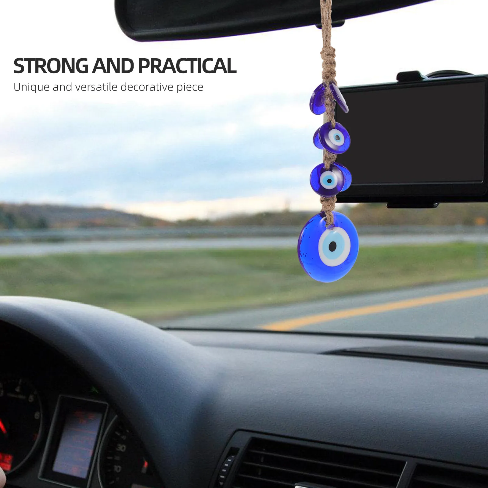 Turkish Evil Eye Glass Wall Hanging Decor for Home Office Wall Car Rearview Mirror Hanging Ornament Evil Eye Room Decor Car