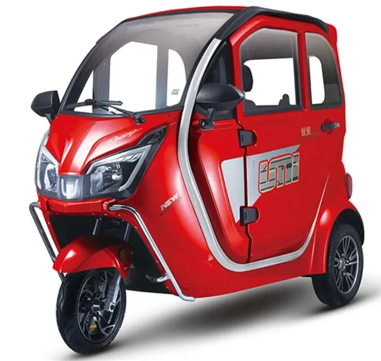 Enclosed Electric Tricycle Small 3 Wheel Cargo Scooter CE Approved E Rickshaw Load Passenger  with Storage