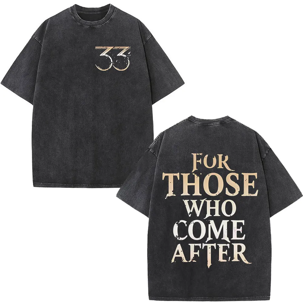 2025 لعبة Esquie كلير Obscur إكسبيديشن 33 غسلها تي شيرت الرجال الملابس موضة خمر تي شيرتات قصيرة الاكمام المشجعين هدية تي شيرت