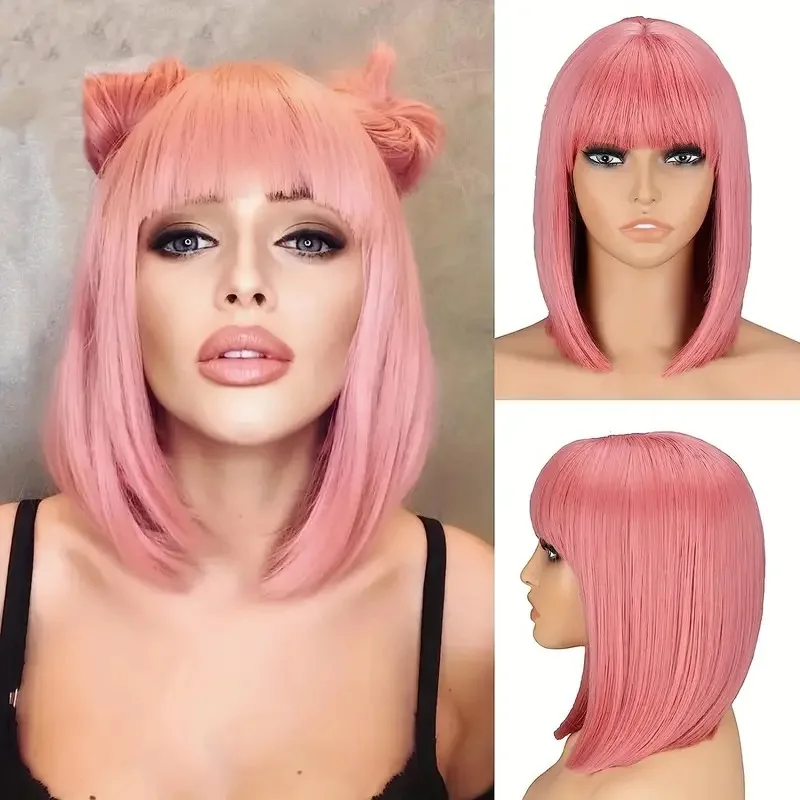 European and American FashionboboHead African Air Bangs Inner Clip Medium Length Wig view 4