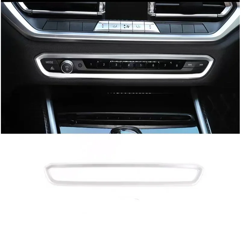 

Carbon Fiber Car Panel Center Control Volume Button Frame Cover For BMW 3 Series G20 G28 325i 330d 335 2019-2021 Trim ABS Silver