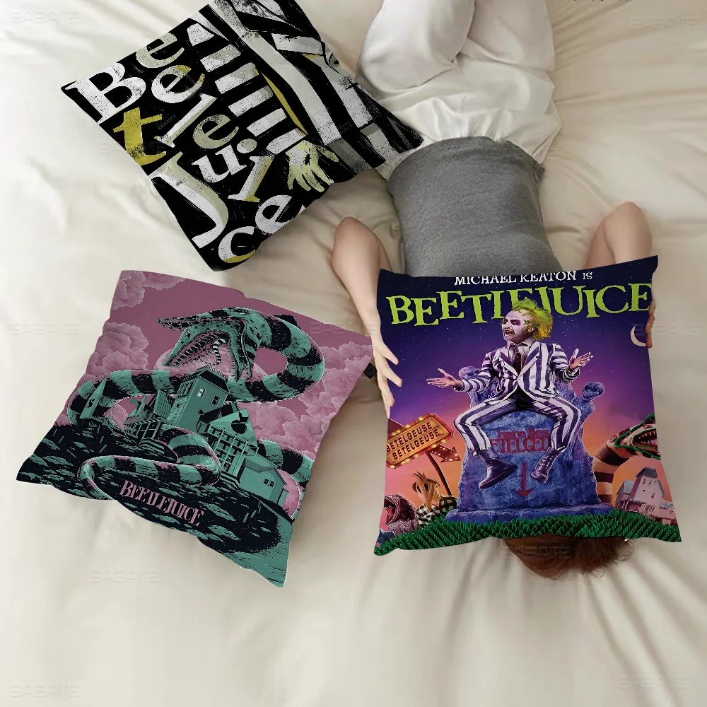 Movie B-Beetlejuice Horror Cushion Cover Pillowcase Upholstery Sofa Throw Pillow Home Decor Pillowcas