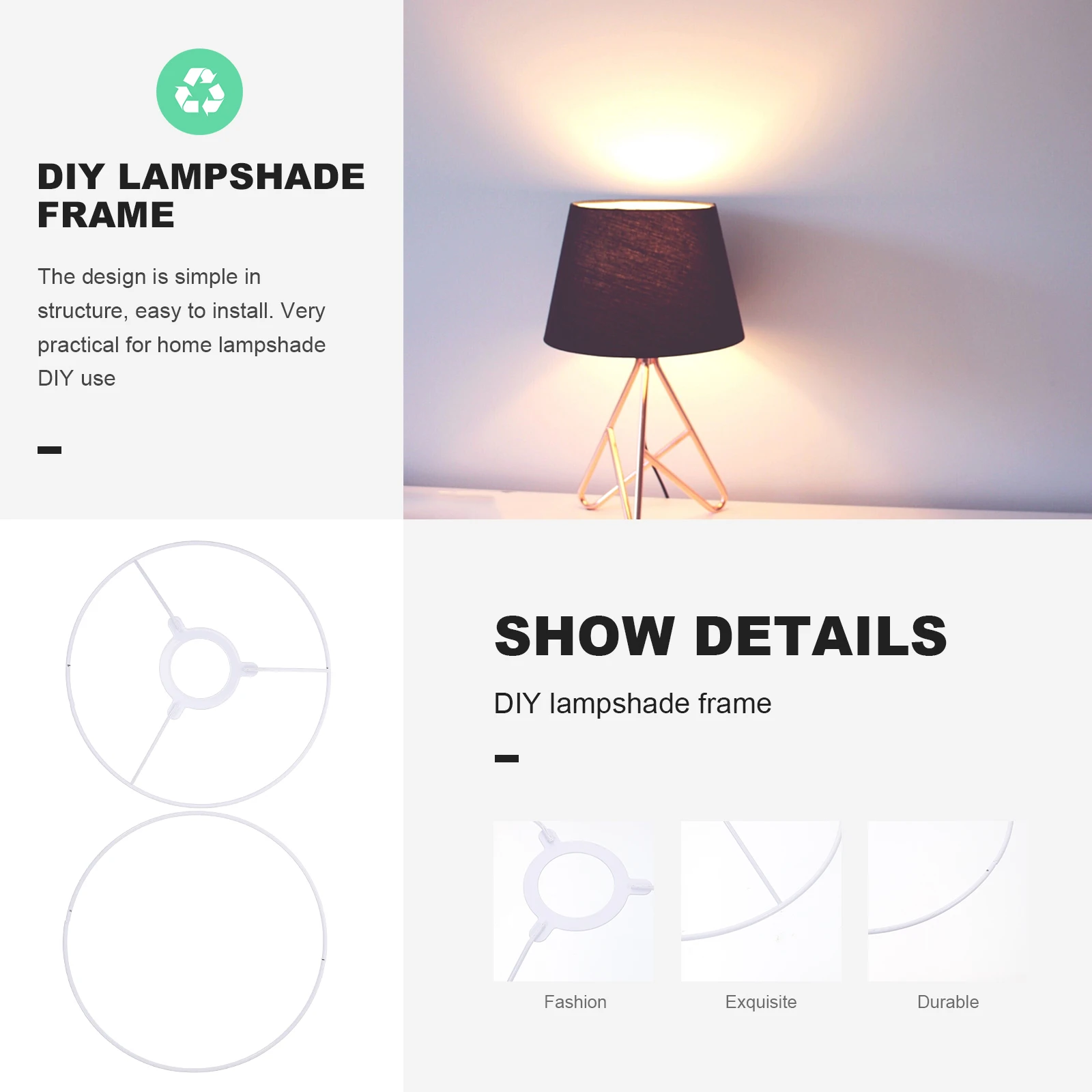 

2Sets Iron Lampshade Frame E27 Light Pendant Bracket Diy Durable Corrosion Resistant Ceiling Floor Light Frame For Lampshade Diy