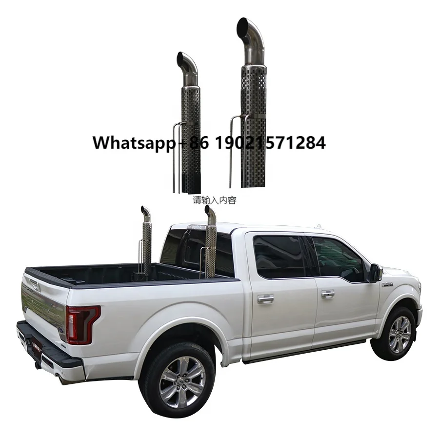 

Dual Chrome Smoke Stack Kits for Ford F150 Stainless Steel Decorative Exhaust Pipe Body Parts for Pickup Trucks