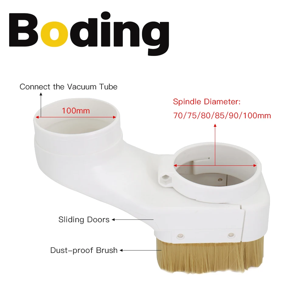 BODING CNC Spindle Dust Shoe Collector Dust Boot 70-100MM Diameter For Spindle Motor Router  Milling Machine Woodworking Tools