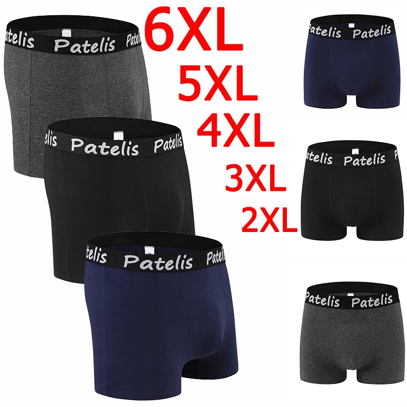 Boxers Men Underwear Boxershorts Plus Size 5XL/6XL110-210kg Big Size Cotton Panties Homme Boxer Pack Hombre 보이는 팬티 Трусы Мужские