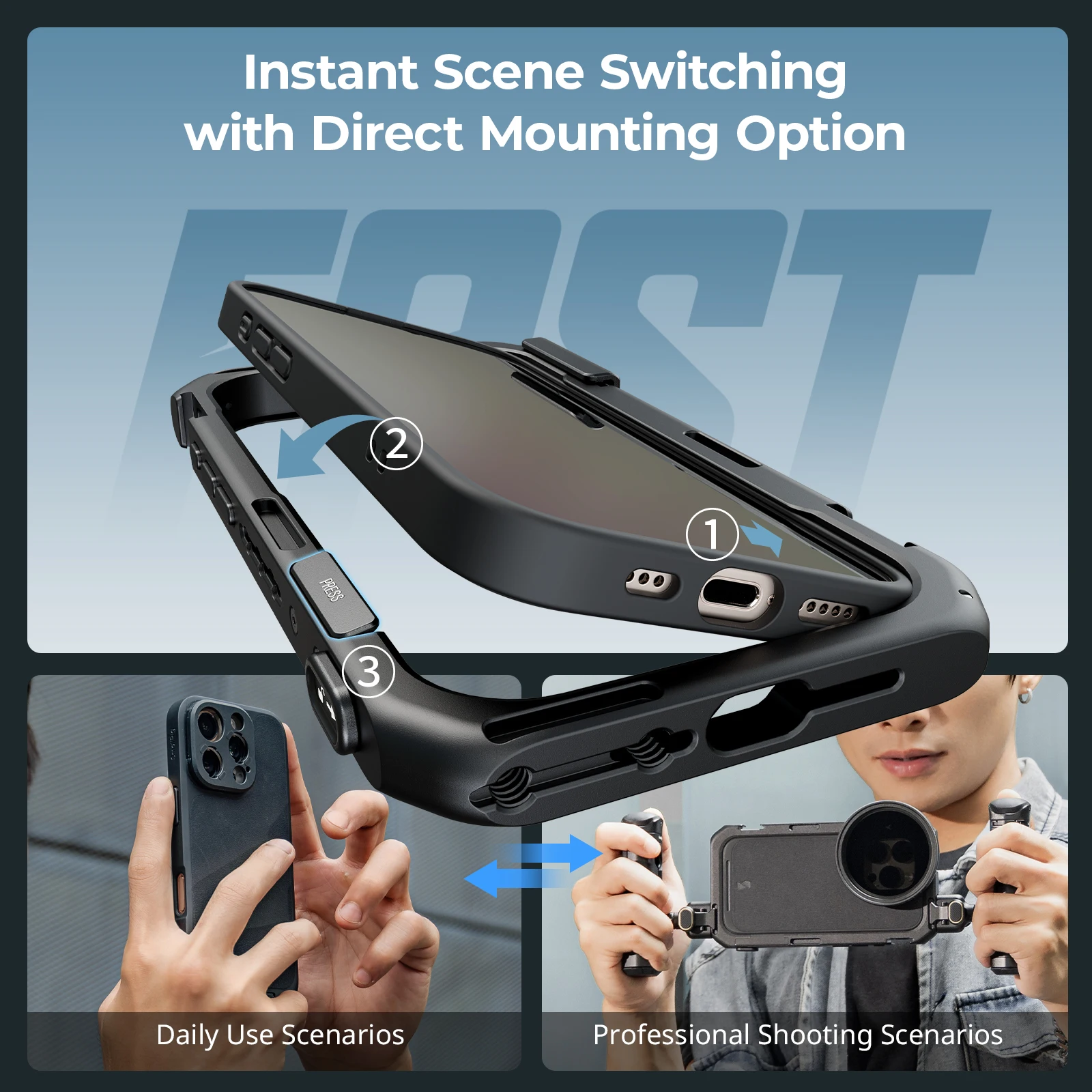 SmallRig Mobile Video Cage for iPhone 16 Pro for iPhone 16 Pro Max for Take Video, Shooting Can Quick Release Handles Tripods