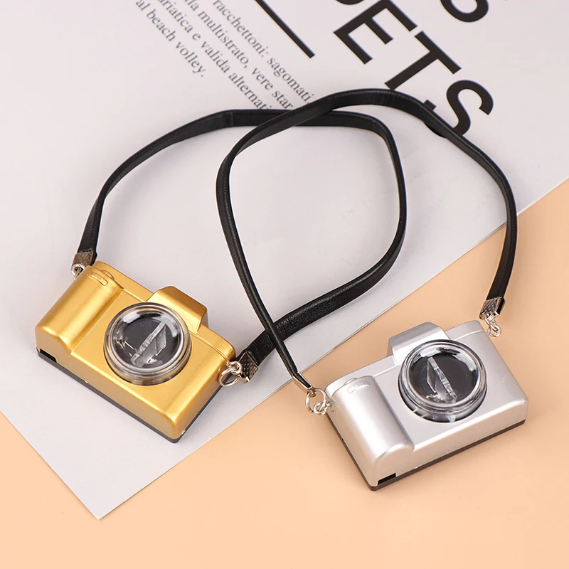 1/6 1/12 Dollhouse Miniature Retro Camera for Doll Accessoires Decoration Kids Pretend Play Toys Gift