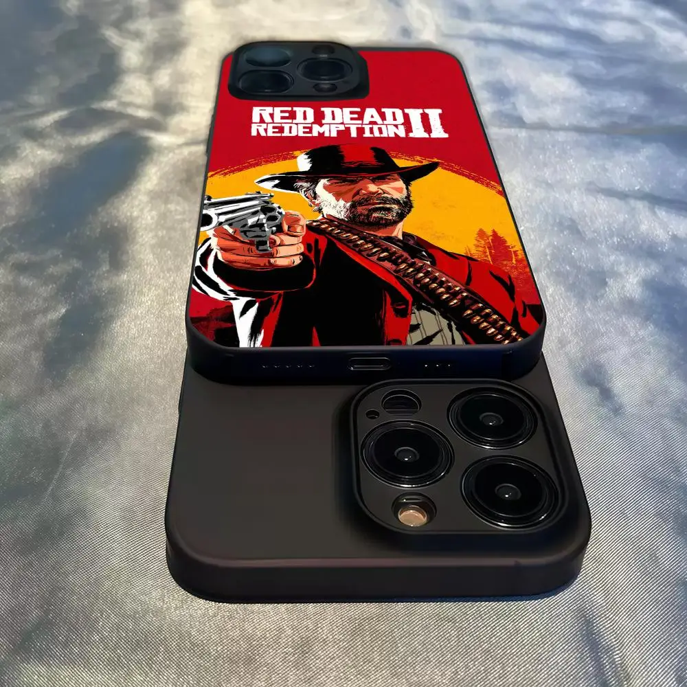 레드 데드 레디메이션 2 샤오미 레드미 노트 10 11 12 13 프로 플러스 5G용 폰 케이스 충격 방지 액상 실리콘 TPU 폰 커버