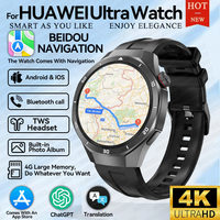 For HUAWEI Ultra Original Smart Watch Player 3D AOD Mode Waterproof Wristwatch 4GB Amoled Screen Video Music Wireless Charge New