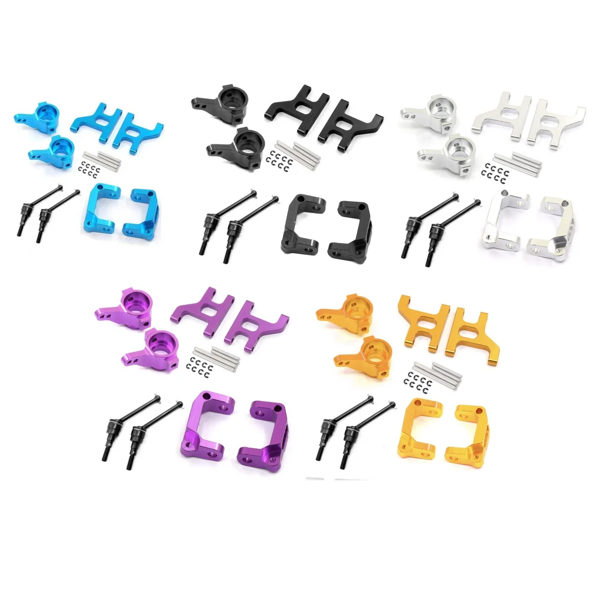 

Aluminum Front Swing Arm+Joint Knuckle Arm+Drive Swing Shaft+Hub Carrier Base C Set for 1/10 TAMIYA CC01 TA02 TA03 RC Car