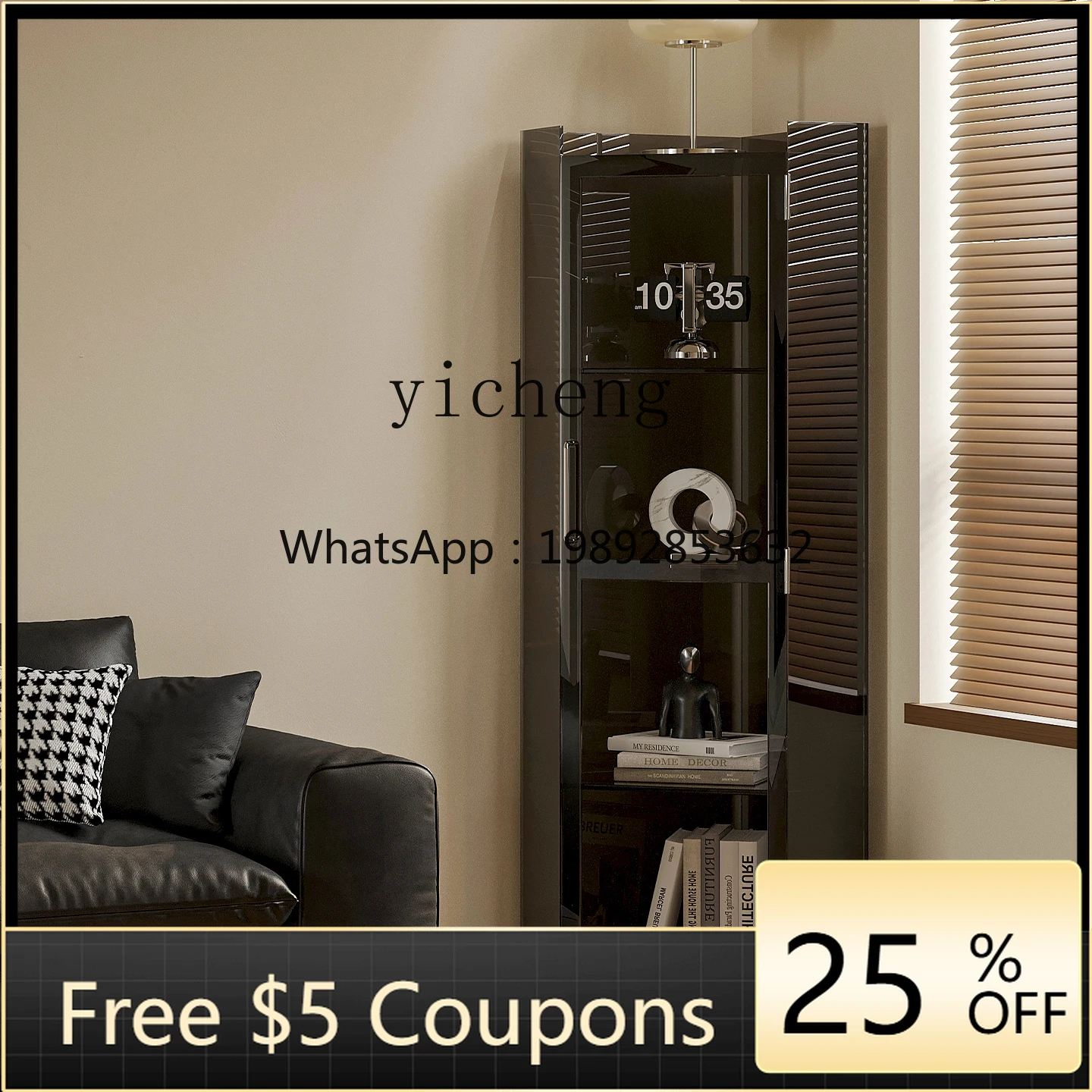 

AA Triangle Display Cabinet with Door Floor Locker Acrylic Corner Storage Cabinet