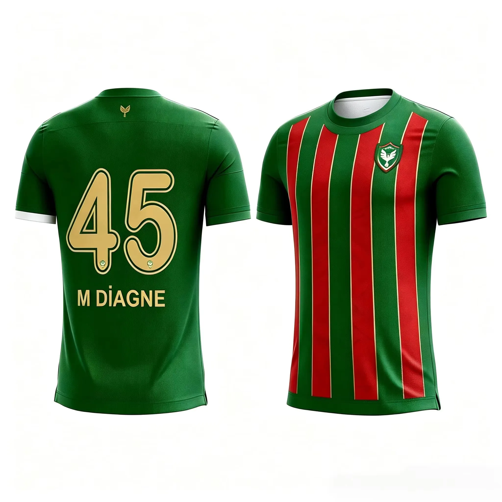 NEW 2026 Amedspor Diagne #45 Home Soccer Jersey Men Short Sleeve Football Shirt Fan Match Training Sport Top Family Matching Top