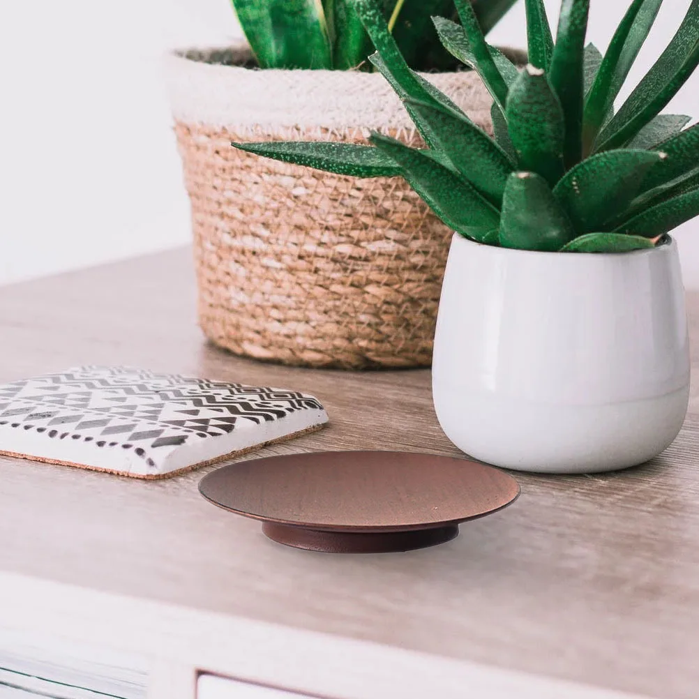 

4Pcs Simple Holding Trays Iron Craft Rounded Base Wedding Party Home Restaurant Decor Simple Candlesticks Holder