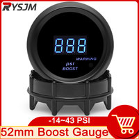 2inch 52MM Car Turbo Boost Gauge Meter -14~43 PSI Pressure Gauges Smoke Lens LED Digital Pointer 12V Universal Boost Gauge