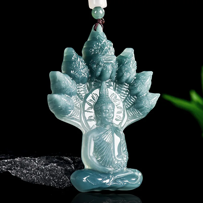 

Мьянманский жадеитовый кулон Будды, дизайнерский резной амулет, настоящее нефритовое ожерелье из натурального драгоценного камня, модные очаровательные подарки для женщин, ювелирные изделия