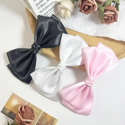 Elegant Bow Ribbon Hair Clip Black Pink White Large Bow Ribbon High Quality Simple Hair Clip Girls Women Hair Accessories