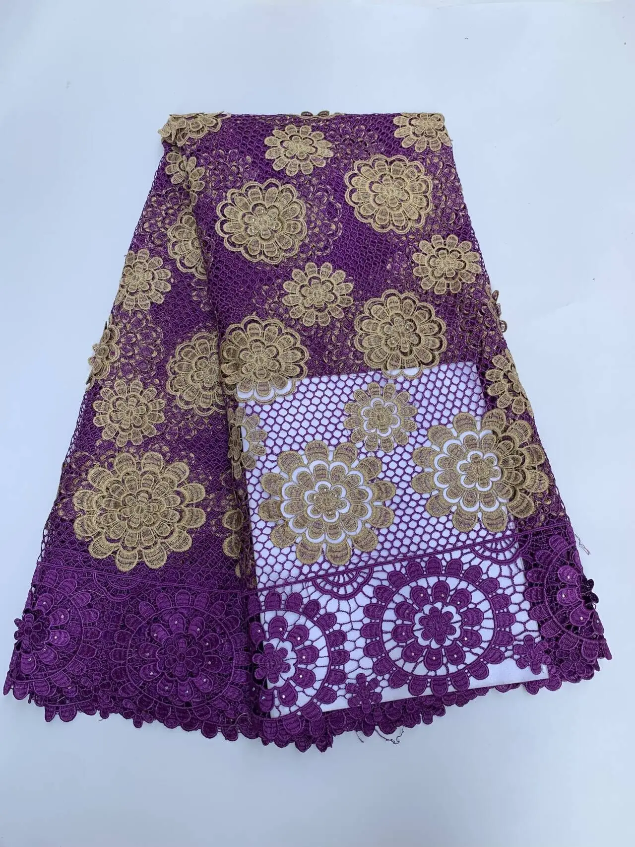 

Новейшая нигерийская африканская французская гипюровая тюлевая кружевная ткань с пайетками и вышивкой бисером для роскошных свадебных и праздничных платьев, 5 ярдов