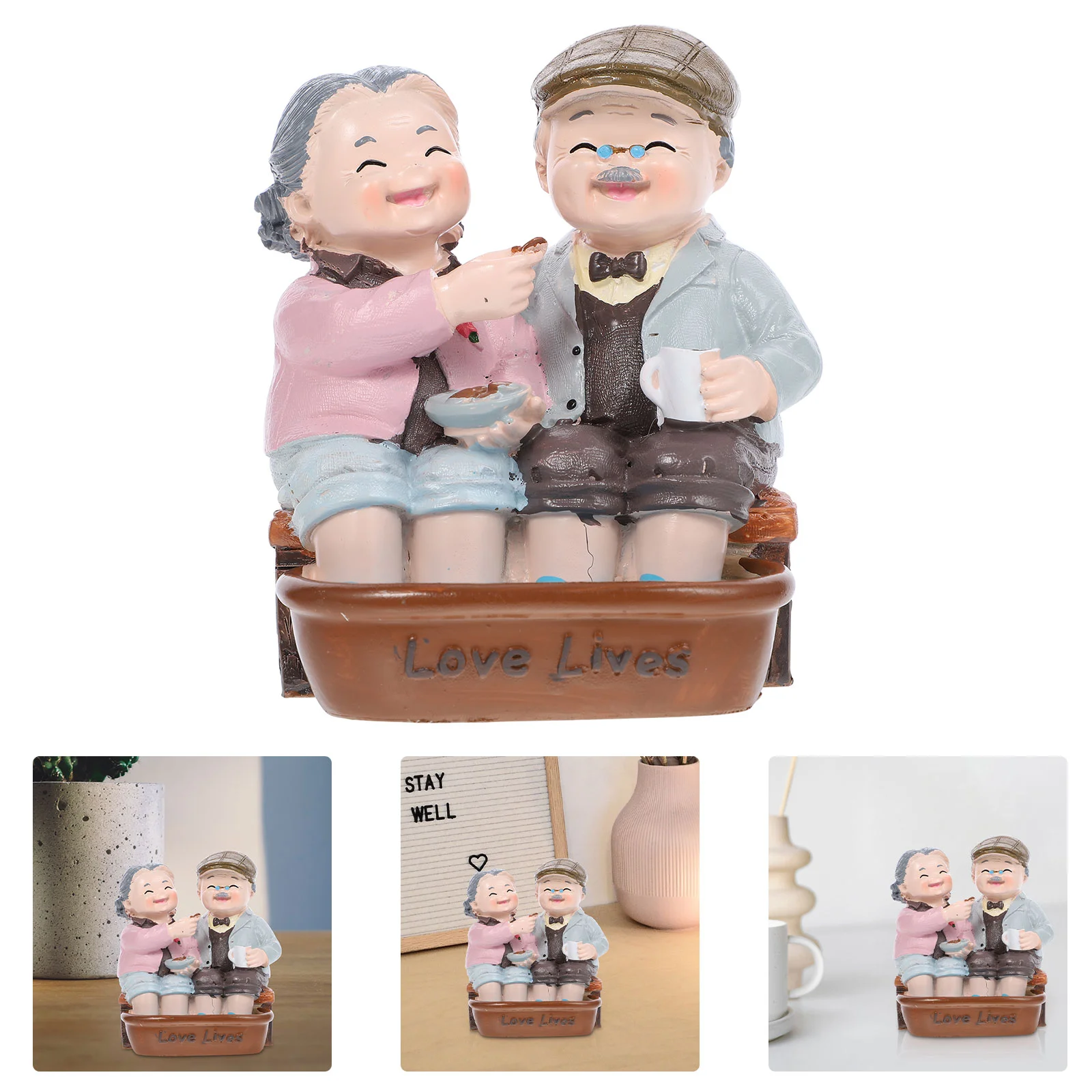 Elderly Ornaments Cupcake Topper Toy Birthday Party Supplies Layout Baking Adorable Figurine Model Grandpa Grandma Paper Bride