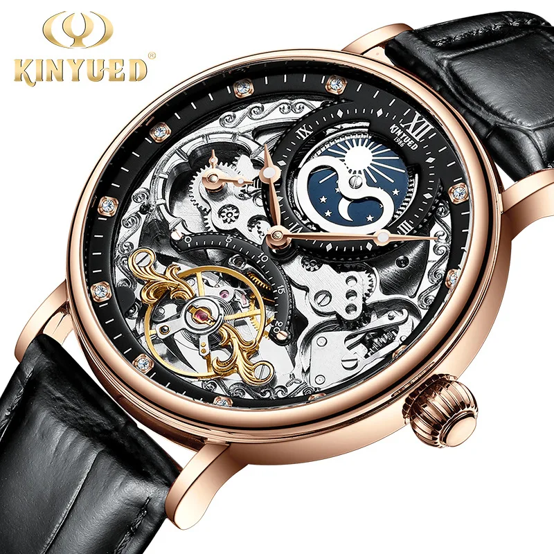 Tourbillon Automatic Winding Fashion Wrist Mechanical Wristwatch Watch For Men Man Skeleton Watches Machine Luxury Free Shipping