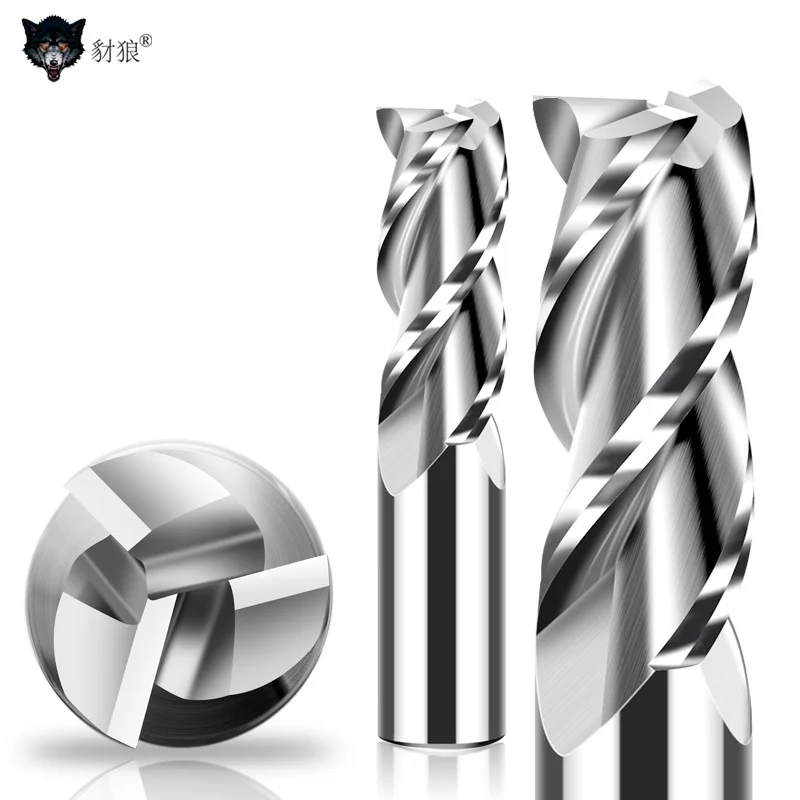 

Tungsten steel CNC Machine Machining Milling Cutter HRC60 1.0-20.0mm 3Flute Carbide Flat End Mills For Aluminum Parts Processing