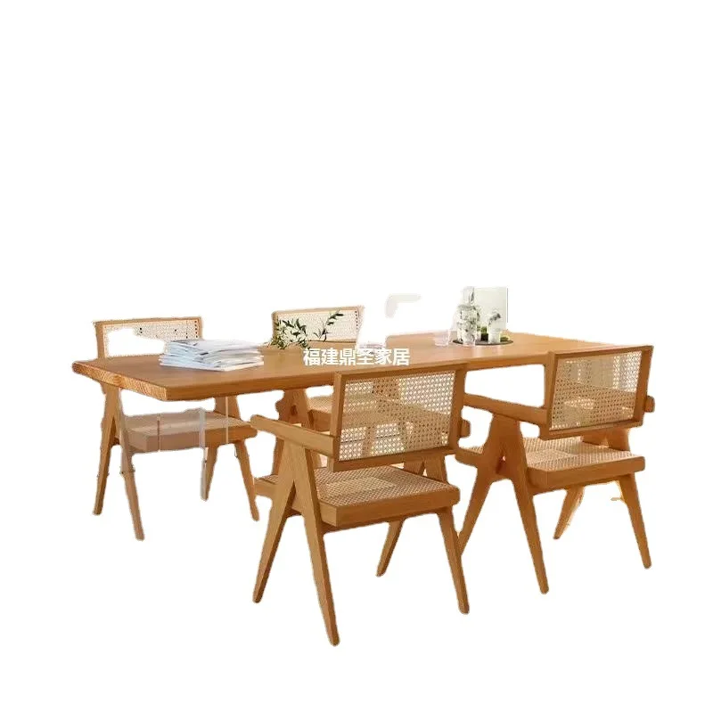 

Nordic design suspended solid wood dining table Internet celebrity acrylic transparent, white suspended display