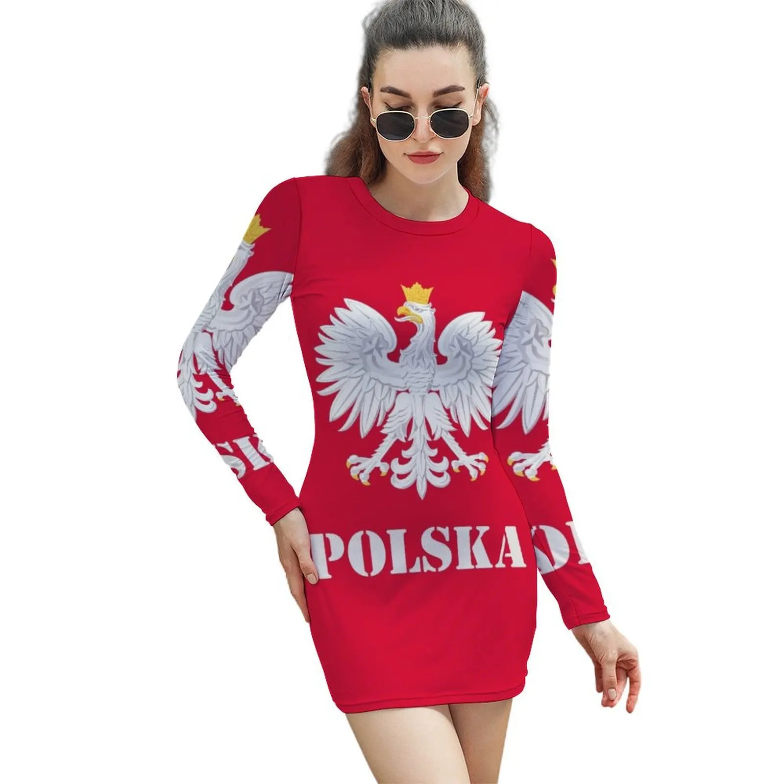 

Poland Polish Flag - Polish Eagle Long-Sleeved Sheath Dress african dresses for woman dress women elegant luxury