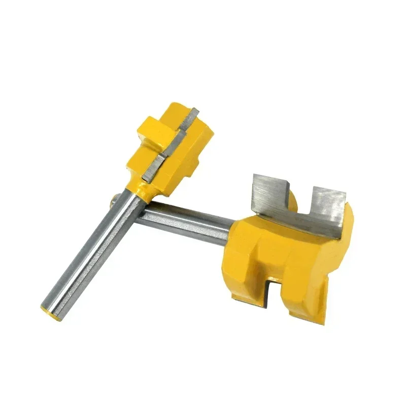 

2pcs 6mm Shank T-Slot Tenon Milling Cutter Carving Knife Square Tooth Router Bits for Wood Tool Woodworking MC01004-6