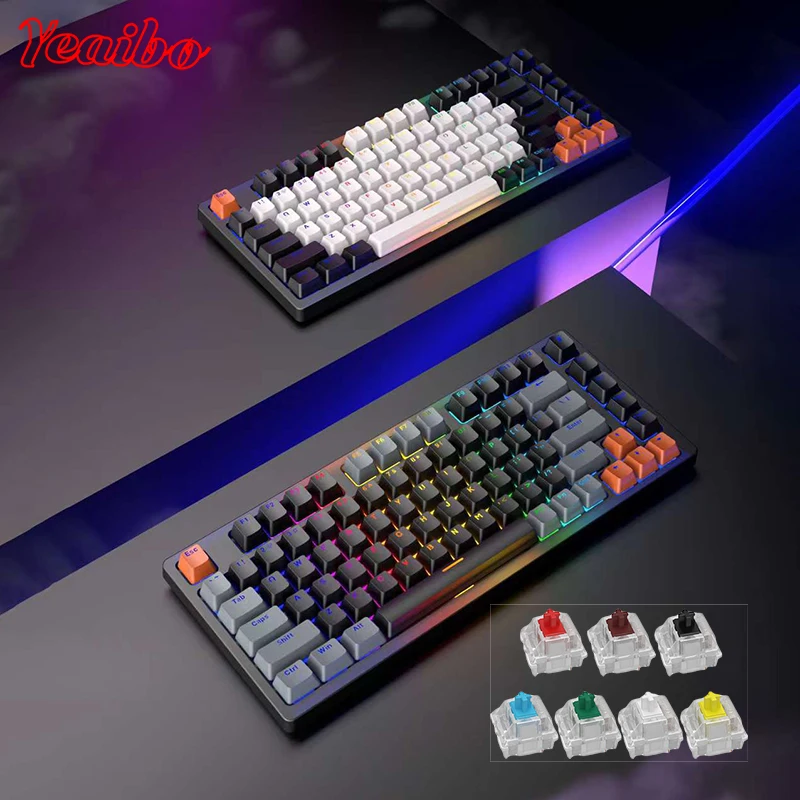 Rgb Switch Tablet rainbow Retro Macro Ios Gaming Switches Pc Switches Gamers Transparent Backlit for Win Mechanical Keyboard