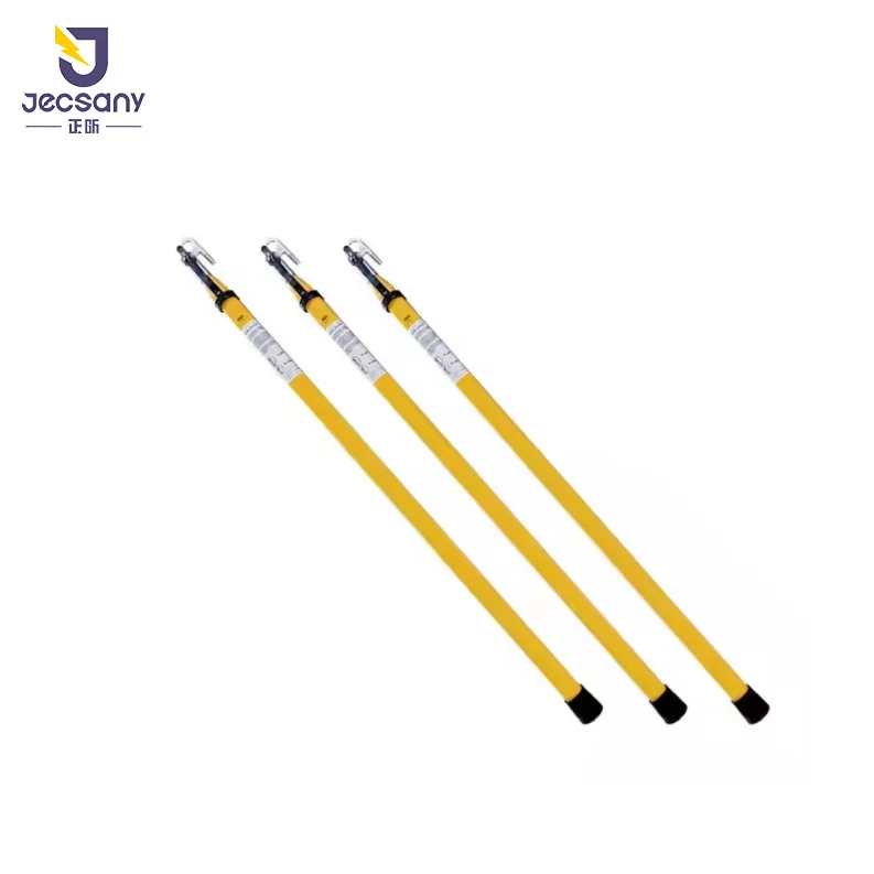 12.5m Fiberglass Insulated High Voltage Fiberglass Telescopic FRP Triangle Hot Stick For Electrical Power Industry