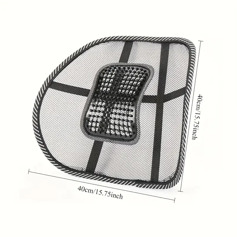 دعم قطني شبكي لمقعد السيارة - دعامة ظهر مريحة مع خرز للتدليك، وسادة كرسي لراحة المكتب المنزلي