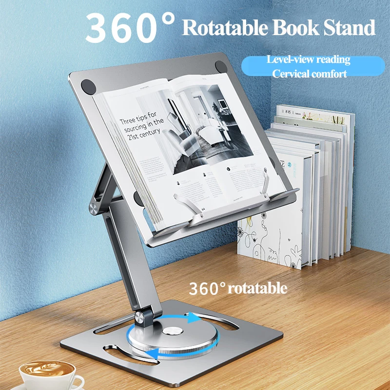 Imagem -02 - Oatsbasf 360 Alumínio Rotável Laptop Stand Altura Ângulo Ajuste Tablet Desktop Titular Multifuncional Leitura Livro Bracket
