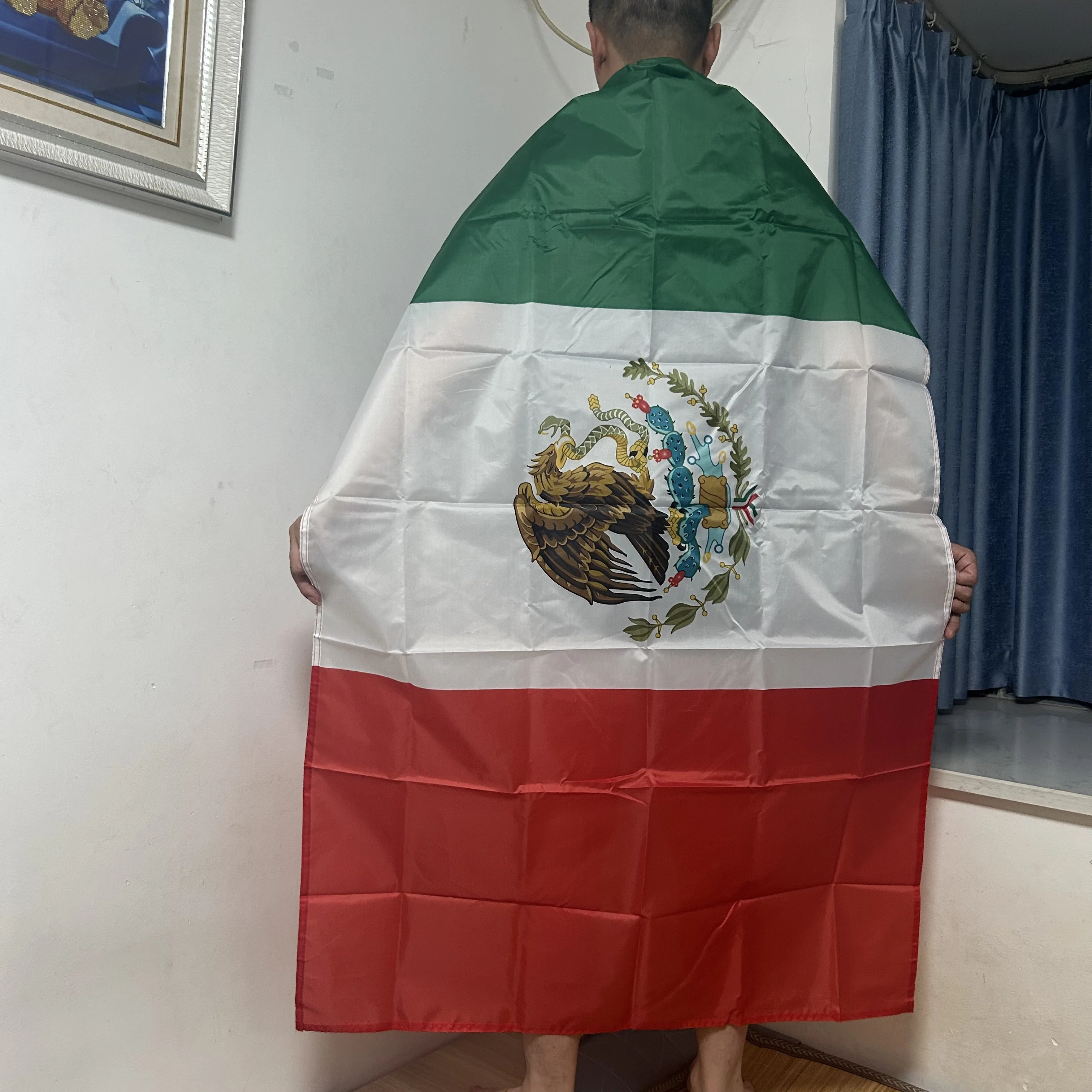 Mexico shawl flag 90x150cm 3x5 Feet Super Poly football Mexico Shoulder FLAG Indoor Outdoor Mexico Polyester Flags