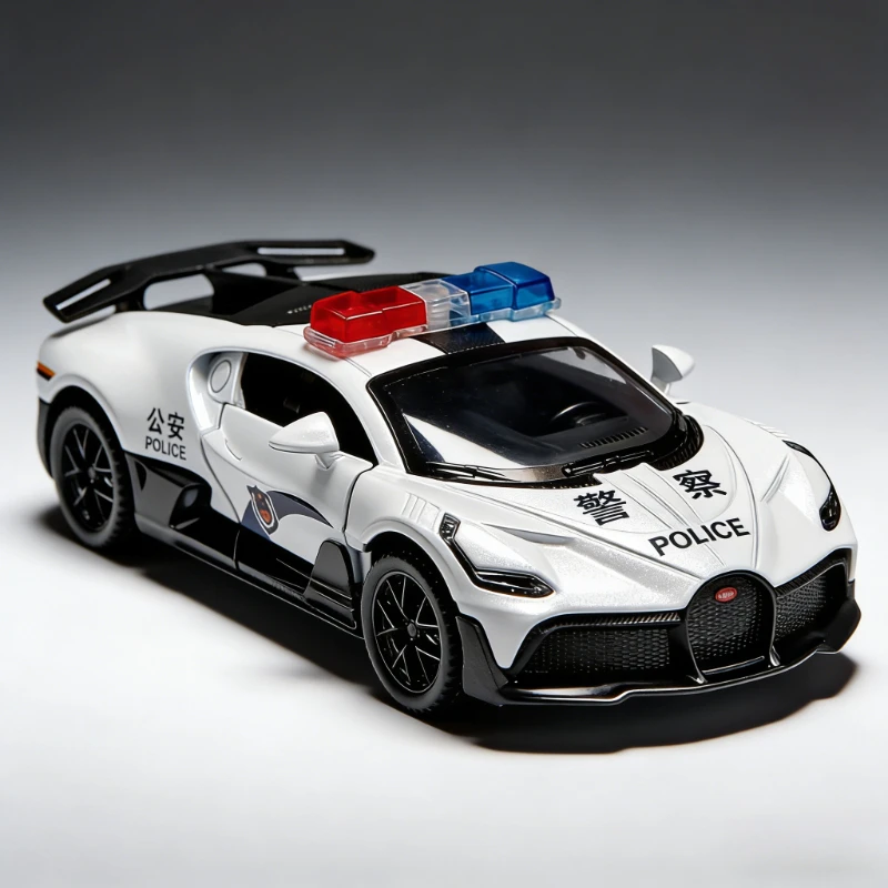 

1:32 DIVO Model Car Toy Metal Police Miniature Vehicle Series 2 Doors Opend Pull Back Cars Boys Collection