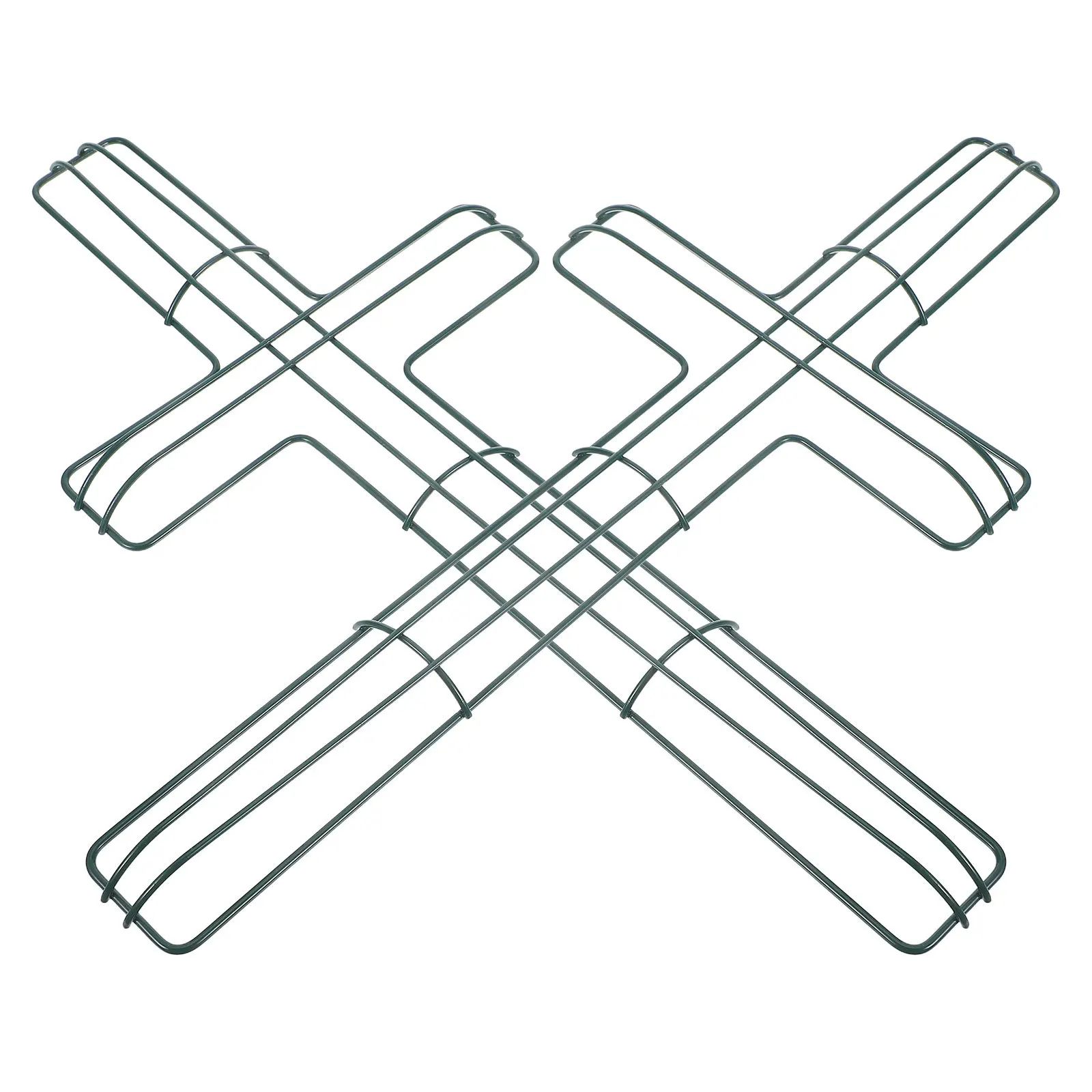 

2pcs Frames Wall Flower Arranging Festival Diy Supplies Christmas Easter Garland Making Tool Iron Garland Frame Cross